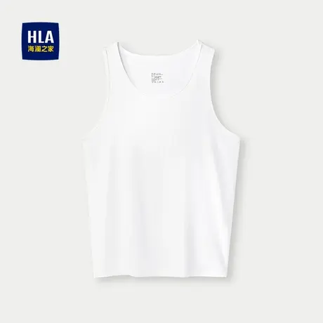 HLA/海澜之家两件包内衣背心25新圆领纯色透气打底弹力无袖汗衫男商品大图
