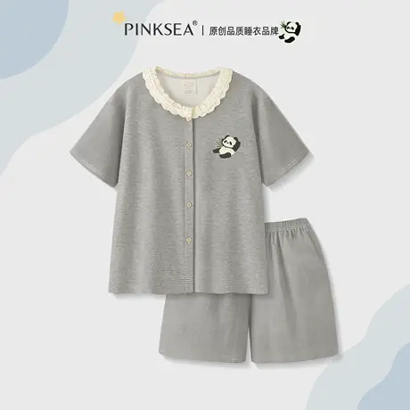 Pinksea纯棉睡衣女款2025新款夏甜美短袖夏季套装女士夏天家居服商品大图