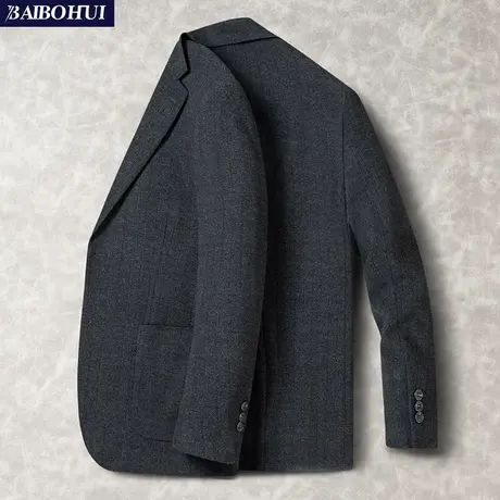 2023秋季新款商务休闲西装外套男士时尚百搭修身冬呢子小西服上衣商品大图