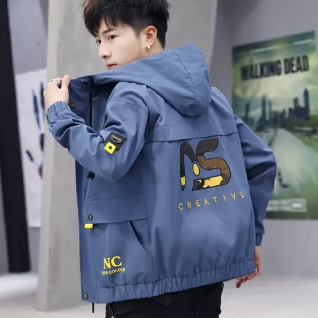 春秋季大童13胖男孩14初中15潮流16岁学生帅气青少年薄款外套冬装商品大图