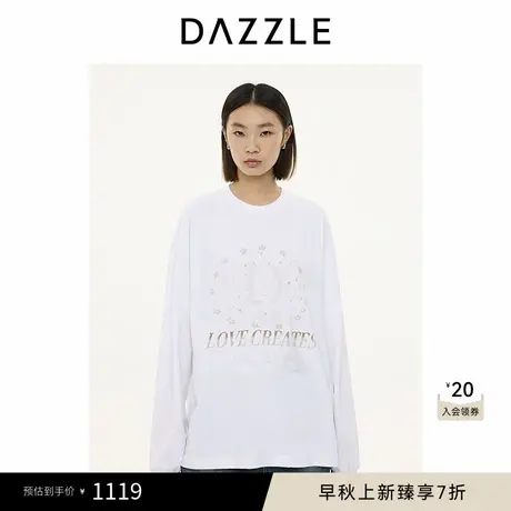 DAZZLE地素 卫衣2024冬季新款重工烫钻卫衣图片