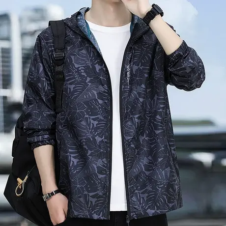 防晒衣男夏季轻薄款潮牌冰丝凉感外套男连帽宽松钓鱼户外运动衣服商品大图