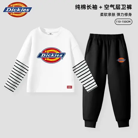 Dickies童装男童秋款套装时尚休闲条纹T恤儿童2025新款秋季衣服A商品大图
