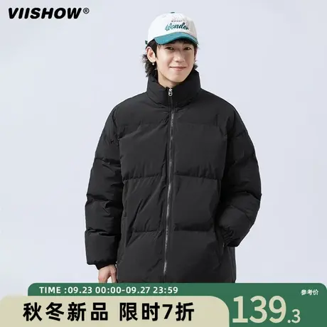 VIISHOW棉衣男冬季2023新款保暖立领简约棉服休闲oversize外套潮商品大图