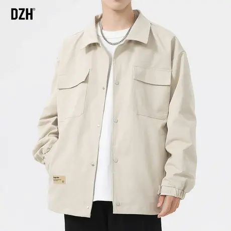 男生日系工装外套男秋季潮高级感美式复古衣服2023年新款开衫夹克商品大图