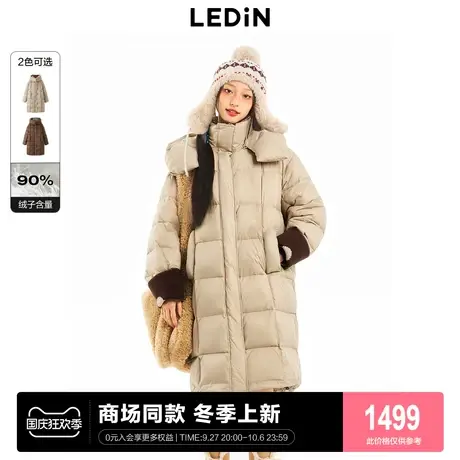 【商场同款】乐町2023冬季新款结构绗线羽绒服女长款C2ACD4408图片