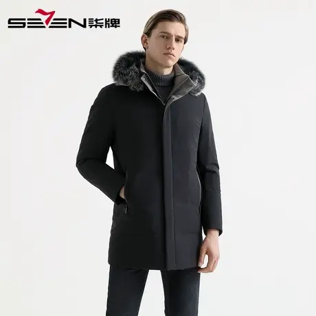 柒牌男装清仓秋冬尼克服商务时尚休闲都市连帽保暖外套男图片