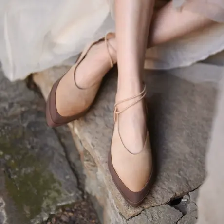 Artmu阿木原创复古尖头乐福鞋一脚蹬女鞋新款2023平底鞋浅口单鞋商品大图