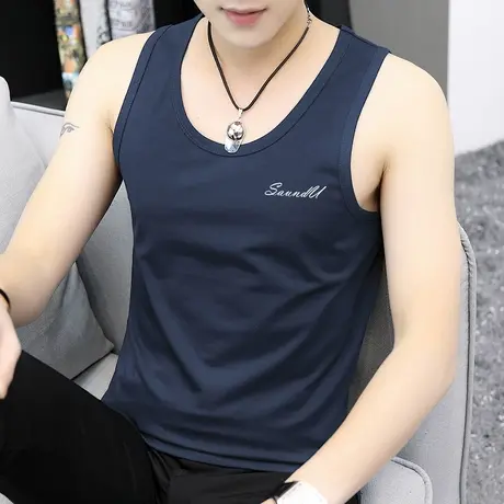 莫代尔运动背心男夏季薄款冰丝速干凉感坎肩吊带无袖t恤健身跨栏商品大图