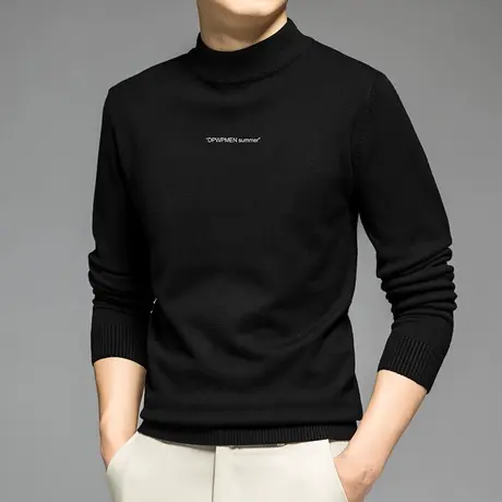 男士毛衣2024新款秋冬季半高领潮流内搭打底衫线衣中领针织衫毛衫商品大图