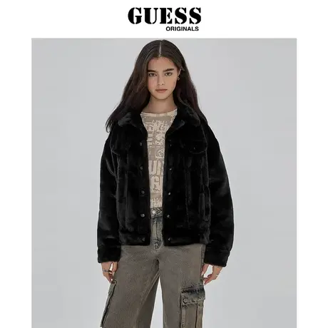 【38上新季】GUESS Originals  女士保暖时尚宽松毛绒外套商品大图