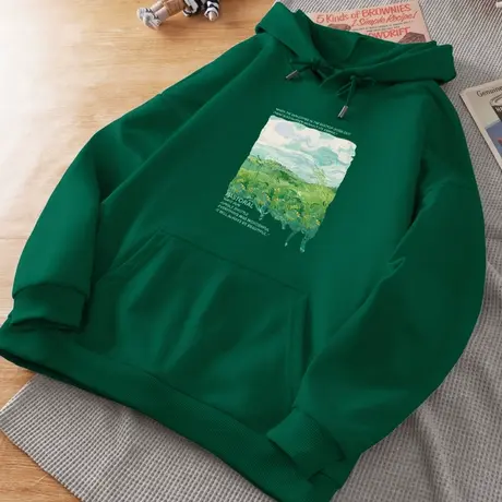 美式复古连帽卫衣女2023年新款春秋季薄款休闲百搭风早秋学生上衣图片