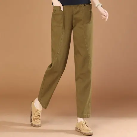 韩潮袭人松紧腰显瘦工装休闲裤女2023秋季新款宽松百搭哈伦裤子图片