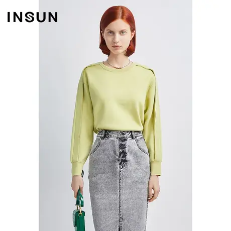INSUN恩裳秋季飞边袖羊毛针织衫商品大图