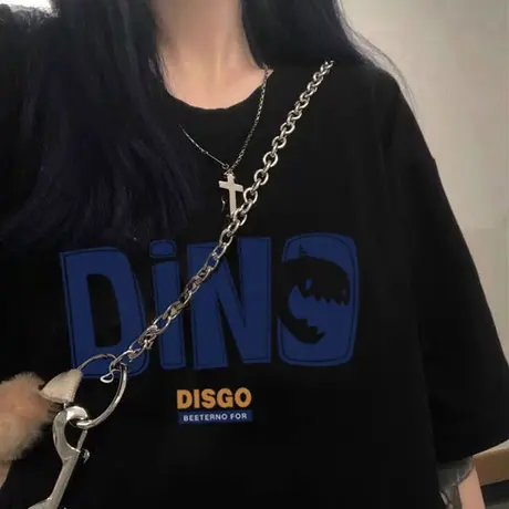 日系复古短袖t恤女原宿风夏季宽松韩版设计感小众纯棉上衣服ins潮商品大图