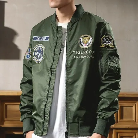 2022冬新款保暖男士夹克简约纯色帅气百搭休闲大码防风外套夹克商品大图