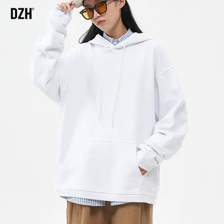 情侣美式连帽白色卫衣男春秋潮牌重磅情侣装秋款休闲外套男款帽衫商品大图