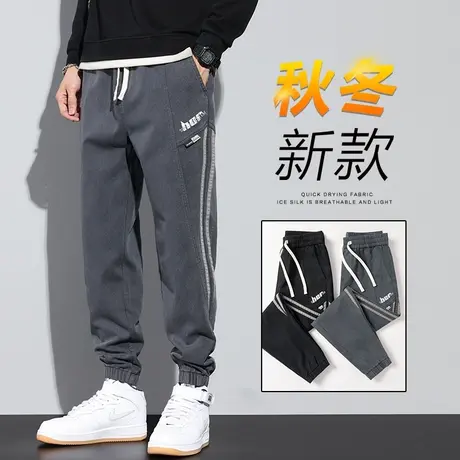 潮牌工装裤男士束脚宽松休闲长裤子男裤秋季秋冬款2023新款春秋款商品大图