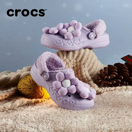 Crocs卡骆驰贝雅暖绒花饰洞洞鞋户外保暖棉鞋女鞋|209234商品大图