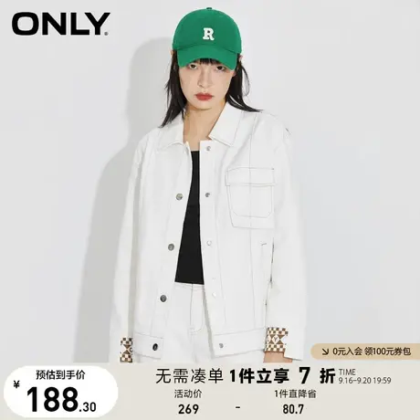 ONLY奥莱夏季简约潮流棋盘格拼接休闲宽松短外套女商品大图