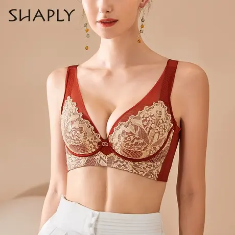 Shaply/莎莲妮本命红色内衣聚拢上托收副乳防下垂调整文胸内衣图片