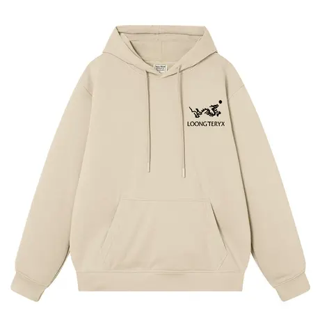 恶搞龙年始祖龙上衣服杏色连帽宽松加绒加厚卫衣男情侣装潮牌帽衫商品大图