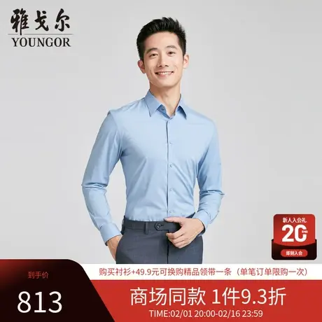 【商场同款】雅戈尔男士长袖衬衫新款官方商务休闲上班穿衬衫男商品大图