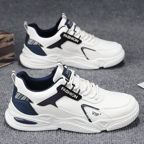 男鞋春夏季潮牌休闲运动厚底小白老爹鞋2024新款男士防滑跑步潮鞋商品大图