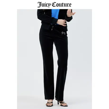 Juicy Couture橘滋休闲裤女春季新款美式复古刺绣直筒天鹅绒长裤图片