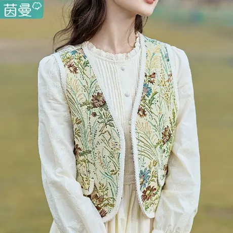 茵曼官方旗舰店法式女士马甲春外穿女装2024秋季新款短外套上衣图片