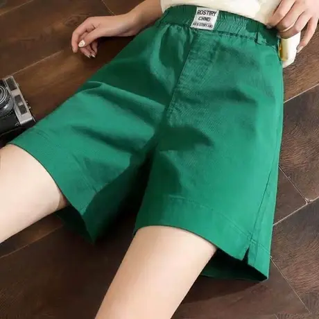 纯棉短裤女夏季薄款宽松小个子阔腿高腰显瘦直筒休闲运动五分中裤商品大图