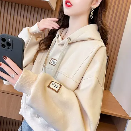 开春短款卫衣女春秋季韩版宽松大码设计感小众薄款早春小个子外套商品大图