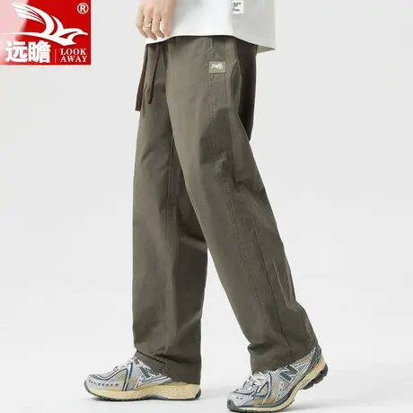 休闲裤男夏季薄款宽松直筒阔腿长裤男士美式潮牌纯棉工装裤子男款商品大图