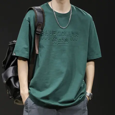 重磅300g短袖t恤男士宽松大码潮牌男款衣服体恤男装夏季2023新款图片