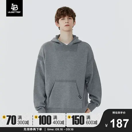 Lilbetter毛衣男款冬季新款外衣休闲百搭上衣宽松街头连帽外套潮图片