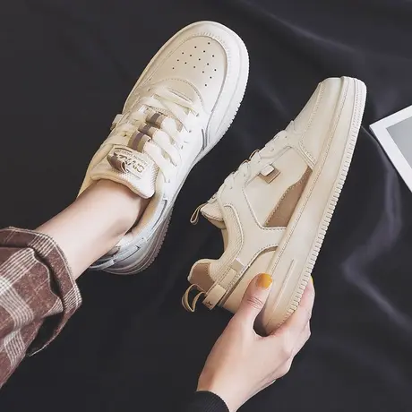 小白鞋女鞋春秋ins潮板鞋百搭2023新款反光老爹鞋运动鞋休闲鞋子商品大图