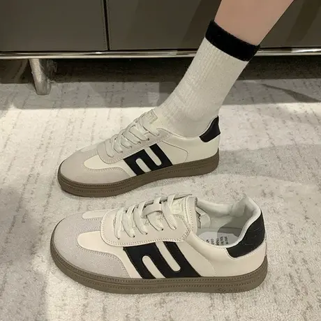 小众复古德训鞋女2023新款秋冬软平底阿甘小白鞋老爹运动百搭板鞋商品大图