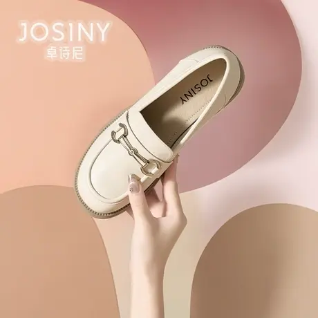 卓诗尼乐福鞋2024春款单鞋女春季英伦风小皮鞋商场新款402A21411商品大图