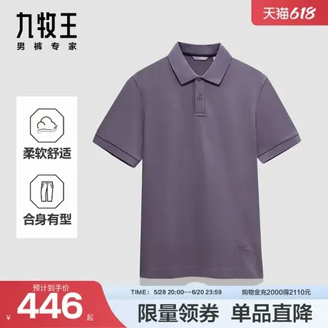 父亲节礼物【商场同款】九牧王男士2025夏季珠地高棉短袖POLO衫商品大图