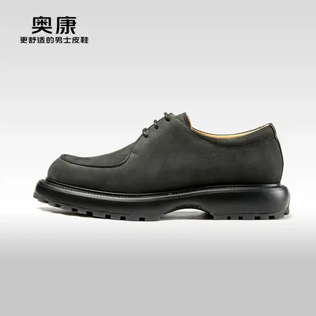 AOKANG奥康春秋季真皮厚底德比鞋休闲皮鞋男图片