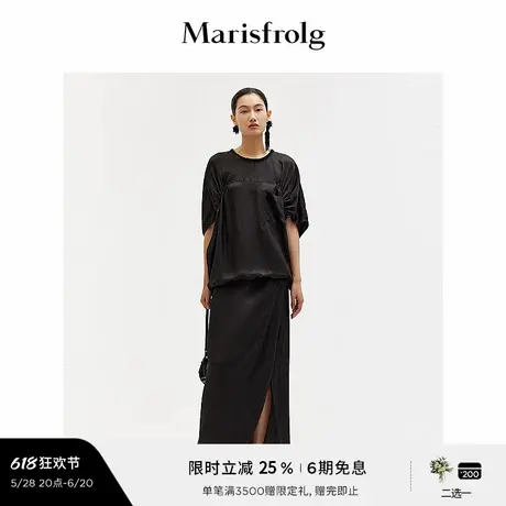 【精简美学】玛丝菲尔夏季时尚设计感后背荡褶宽松上衣女图片