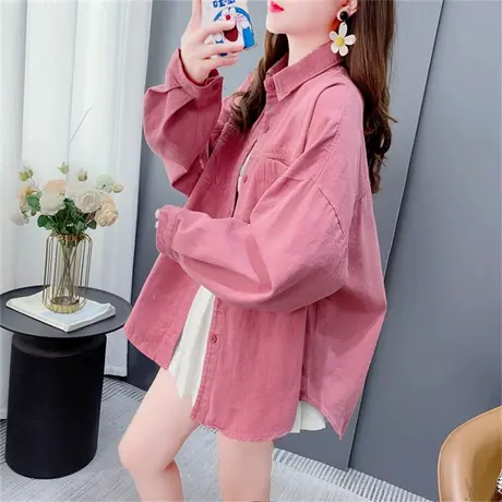 宽松慵懒风oversize长袖衬衫外套女春秋2023年新款设计感洋气上衣图片