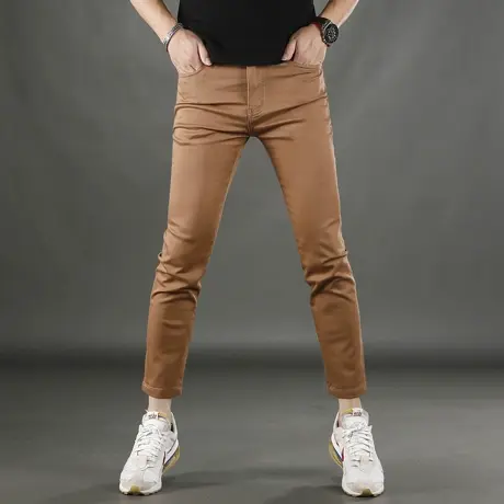 夏季薄款牛仔裤男款弹力修身小脚个性潮流百搭2025新款男休闲裤子商品大图