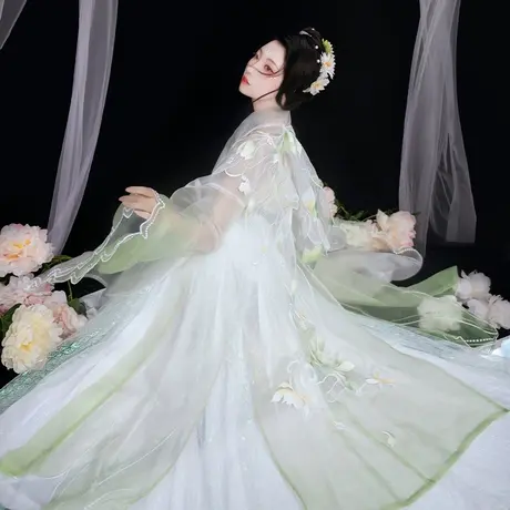 【如梦霓裳丨清漪芙蕖 】原创汉服齐腰襦裙大袖吊带仙女唐制夏季图片