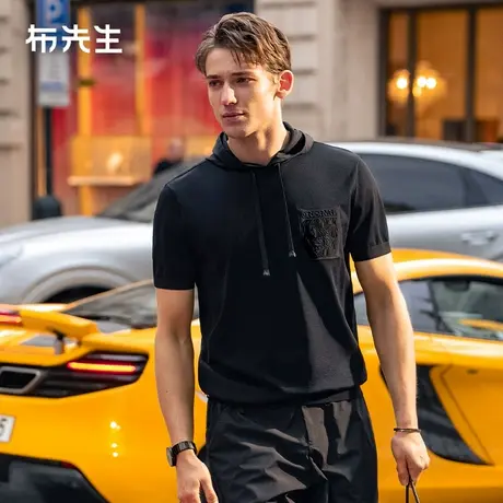 MrBu布先生立体压花连帽设计短袖2025夏季柔软透气男上衣ET16196图片