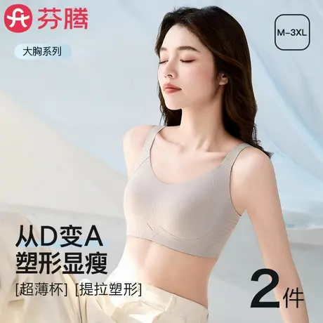 芬腾无痕内衣女大胸显小胸聚拢塑形提拉收副乳防下垂超薄显瘦文胸商品大图