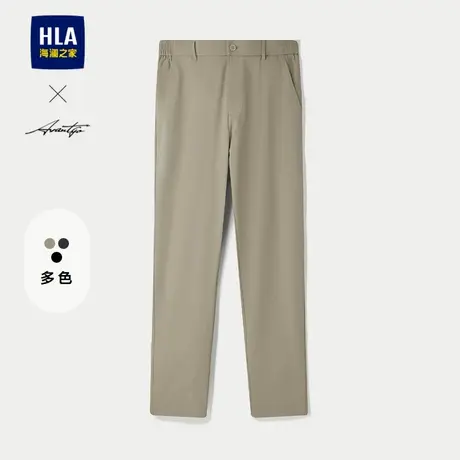 HLA/海澜之家轻商务时尚系列休闲裤25春秋新半松紧腰绣花裤子男图片