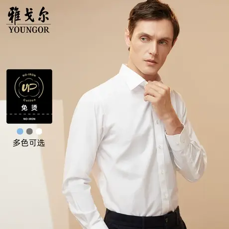 雅戈尔奥莱 男装免烫易打理秋季商务休闲长袖衬衫男绅士衬衣商品大图