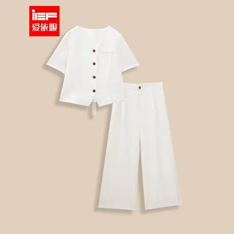 IEF/爱依服【大码女装】2025夏季新款法式气质感显瘦通勤上下套裤图片