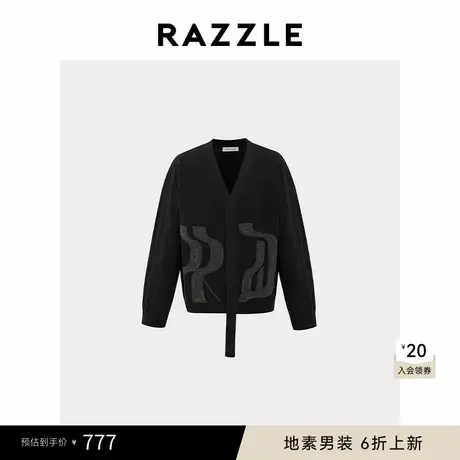 RAZZLE 地素奥莱男装毛衣外套春季黑色logo提花刺绣开衫图片